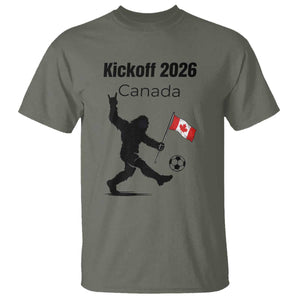 Funny Bigfoot Canada Soccer T Shirt Kickoff 2026 TS12 Military Green Print Your Wear