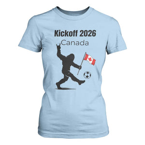 Funny Bigfoot Canada Soccer T Shirt For Women Kickoff 2026 TS12 Light Blue Print Your Wear