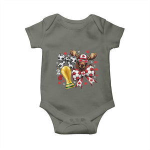 Proud Canada Soccer 2026 Baby Onesie Canadian Football Fan TS12 Military Green Print Your Wear