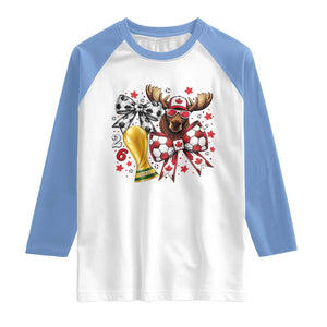 Proud Canada Soccer 2026 Raglan Shirt Canadian Football Fan TS12 White Carolina Blue Print Your Wear