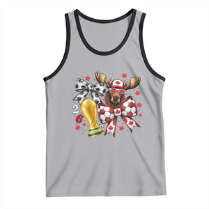Proud Canada Soccer 2026 Tank Top Canadian Football Fan TS12 Athletic Heather Black Print Your Wear
