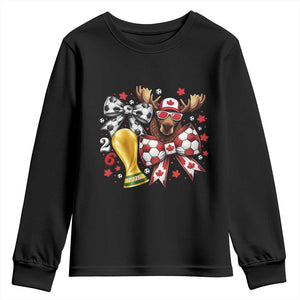 Proud Canada Soccer 2026 Youth Sweatshirt Canadian Football Fan TS12 Black Print Your Wear