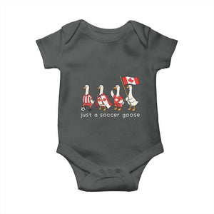 Funny Just A Soccer Goose Baby Onesie Canada Soccer Lover TS12 Dark Heather Print Your Wear