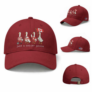 Funny Just A Soccer Goose Baseball Cap Canada Soccer Lover TS12 Baseball Cap Universal Fit Cherry Red Print Your Wear