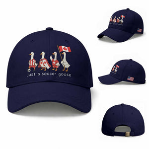 Funny Just A Soccer Goose Baseball Cap Canada Soccer Lover TS12 Baseball Cap Universal Fit Dark Blue Print Your Wear