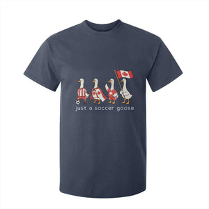 Funny Just A Soccer Goose T Shirt For Kid Canada Soccer Lover TS12 Navy Print Your Wear