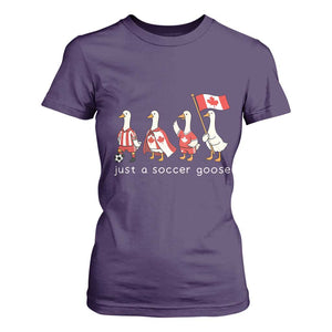 Funny Just A Soccer Goose T Shirt For Women Canada Soccer Lover TS12 Purple Print Your Wear