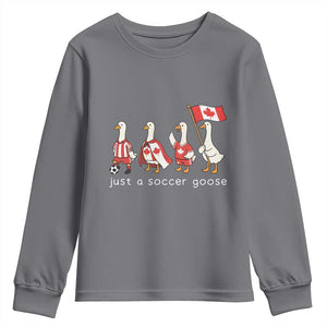 Funny Just A Soccer Goose Youth Sweatshirt Canada Soccer Lover TS12 Charcoal Print Your Wear
