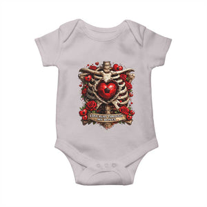Love Runs Through My Bones Baby Onesie Funny Skeleton Soccer Player Gift TS12 Ice Gray Print Your Wear
