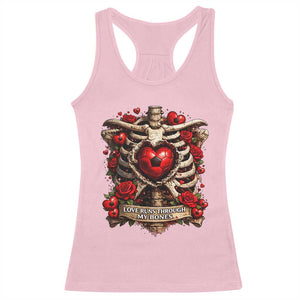Love Runs Through My Bones Racerback Tank Top Funny Skeleton Soccer Player Gift TS12 Light Pink Print Your Wear