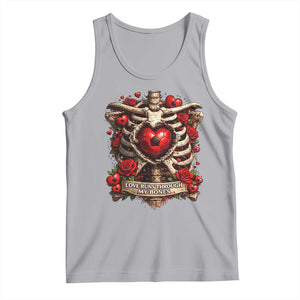Love Runs Through My Bones Tank Top Funny Skeleton Soccer Player Gift TS12 Athletic Heather Print Your Wear