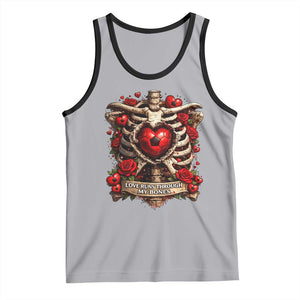 Love Runs Through My Bones Tank Top Funny Skeleton Soccer Player Gift TS12 Athletic Heather Black Print Your Wear