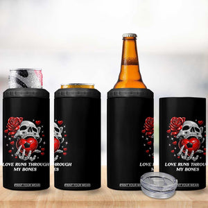 Love Runs Through My Bones 4 in 1 Can Cooler Tumbler Funny Skeleton Soccer Gift TS12 Print Your Wear