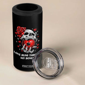 Love Runs Through My Bones 4 in 1 Can Cooler Tumbler Funny Skeleton Soccer Gift TS12 Print Your Wear