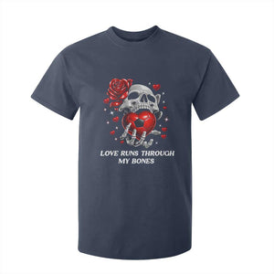 Love Runs Through My Bones T Shirt For Kid Funny Skeleton Soccer Gift TS12 Navy Print Your Wear
