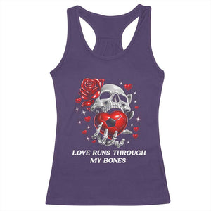 Love Runs Through My Bones Racerback Tank Top Funny Skeleton Soccer Gift TS12 Purple Print Your Wear