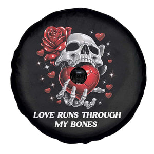 Love Runs Through My Bones Spare Tire Cover Funny Skeleton Soccer Gift TS12 Print Your Wear