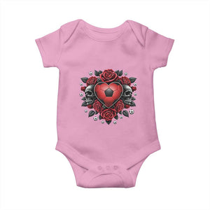 Skeleton Soccer Player Baby Onesie Valentine Day Gift TS12 Light Pink Print Your Wear