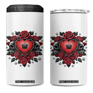 Skeleton Soccer Player 4 in 1 Can Cooler Tumbler Valentine Day Gift TS12 One Size: 16 oz White Print Your Wear