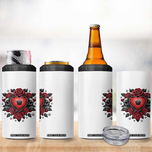 Skeleton Soccer Player 4 in 1 Can Cooler Tumbler Valentine Day Gift TS12 Print Your Wear