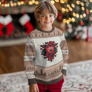Skeleton Soccer Player Ugly Christmas Sweater Valentine Day Gift TS12 Mocha Mousse Print Your Wear
