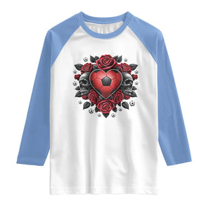 Skeleton Soccer Player Raglan Shirt Valentine Day Gift TS12 White Carolina Blue Print Your Wear