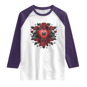 Skeleton Soccer Player Raglan Shirt Valentine Day Gift TS12 White Purple Print Your Wear