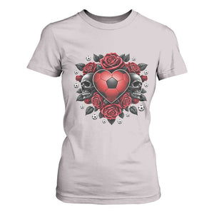 Skeleton Soccer Player T Shirt For Women Valentine Day Gift TS12 Ice Gray Print Your Wear