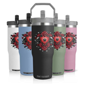 Skeleton Soccer Player Flip Straw Tumbler Valentine Day Gift TS12 Print Your Wear
