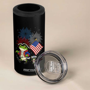 Funny Patriotic Frog 4 in 1 Can Cooler Tumbler Celebrating 250 Years Of Freedom TS12 Print Your Wear
