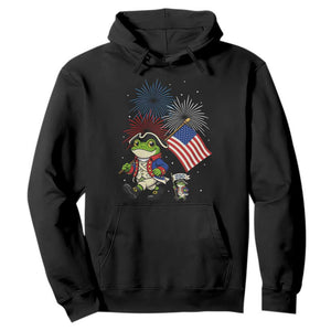 Funny Patriotic Frog Hoodie Celebrating 250 Years Of Freedom TS12 Black Print Your Wear