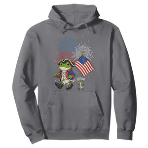 Funny Patriotic Frog Hoodie Celebrating 250 Years Of Freedom TS12 Charcoal Print Your Wear