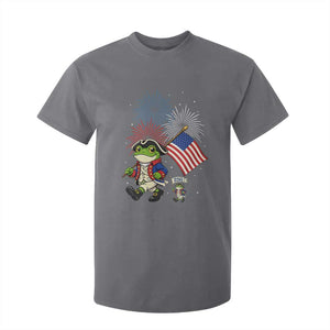 Funny Patriotic Frog T Shirt For Kid Celebrating 250 Years Of Freedom TS12 Charcoal Print Your Wear