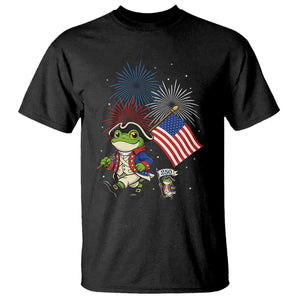 Funny Patriotic Frog T Shirt Celebrating 250 Years Of Freedom TS12 Black Print Your Wear