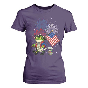 Funny Patriotic Frog T Shirt For Women Celebrating 250 Years Of Freedom TS12 Purple Print Your Wear