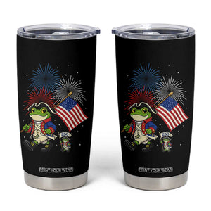 Funny Patriotic Frog Tumbler Cup Celebrating 250 Years Of Freedom TS12 Black Print Your Wear