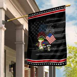 Funny Patriotic Frog Garden Flag Celebrating 250 Years Of Freedom TS12 Distressed Black Red Print Your Wear