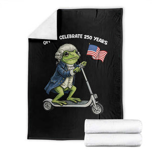 Funny Patriotic Frog Throw Blanket Off To Celebrate 250 Years Of Freedom TS12 Black Print Your Wear