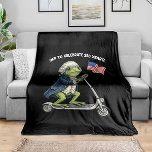 Funny Patriotic Frog Throw Blanket Off To Celebrate 250 Years Of Freedom TS12 Print Your Wear