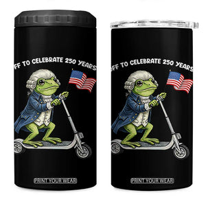 Funny Patriotic Frog 4 in 1 Can Cooler Tumbler Off To Celebrate 250 Years Of Freedom TS12 One Size: 16 oz Black Print Your Wear