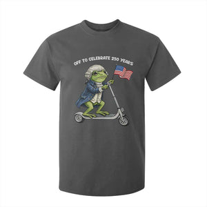 Funny Patriotic Frog T Shirt For Kid Off To Celebrate 250 Years Of Freedom TS12 Dark Heather Print Your Wear