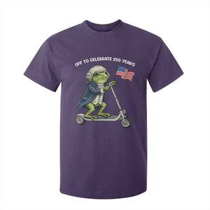 Funny Patriotic Frog T Shirt For Kid Off To Celebrate 250 Years Of Freedom TS12 Purple Print Your Wear