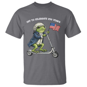 Funny Patriotic Frog T Shirt Off To Celebrate 250 Years Of Freedom TS12 Charcoal Print Your Wear