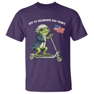 Funny Patriotic Frog T Shirt Off To Celebrate 250 Years Of Freedom TS12 Purple Print Your Wear