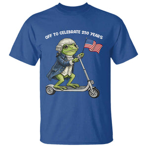 Funny Patriotic Frog T Shirt Off To Celebrate 250 Years Of Freedom TS12 Royal Blue Print Your Wear