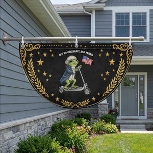 Funny Frog Patriotic Fan Flag Off To Celebrate 250 Years Of Freedom