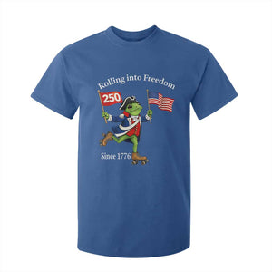 Funny Patriotic Frog T Shirt For Kid Rolling Into 250 Years Of Liberty TS12 Royal Blue Print Your Wear