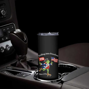 Funny Patriotic Frog Skinny Tumbler Rolling Into 250 Years Of Liberty TS12 Print Your Wear