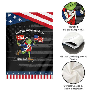 Funny Patriotic Frog Garden Flag Rolling Into 250 Years Of Liberty TS12 Print Your Wear