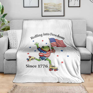 Funny Patriotic Frog Throw Blanket Rolling Into Freedom Since 1776 TS12 Print Your Wear